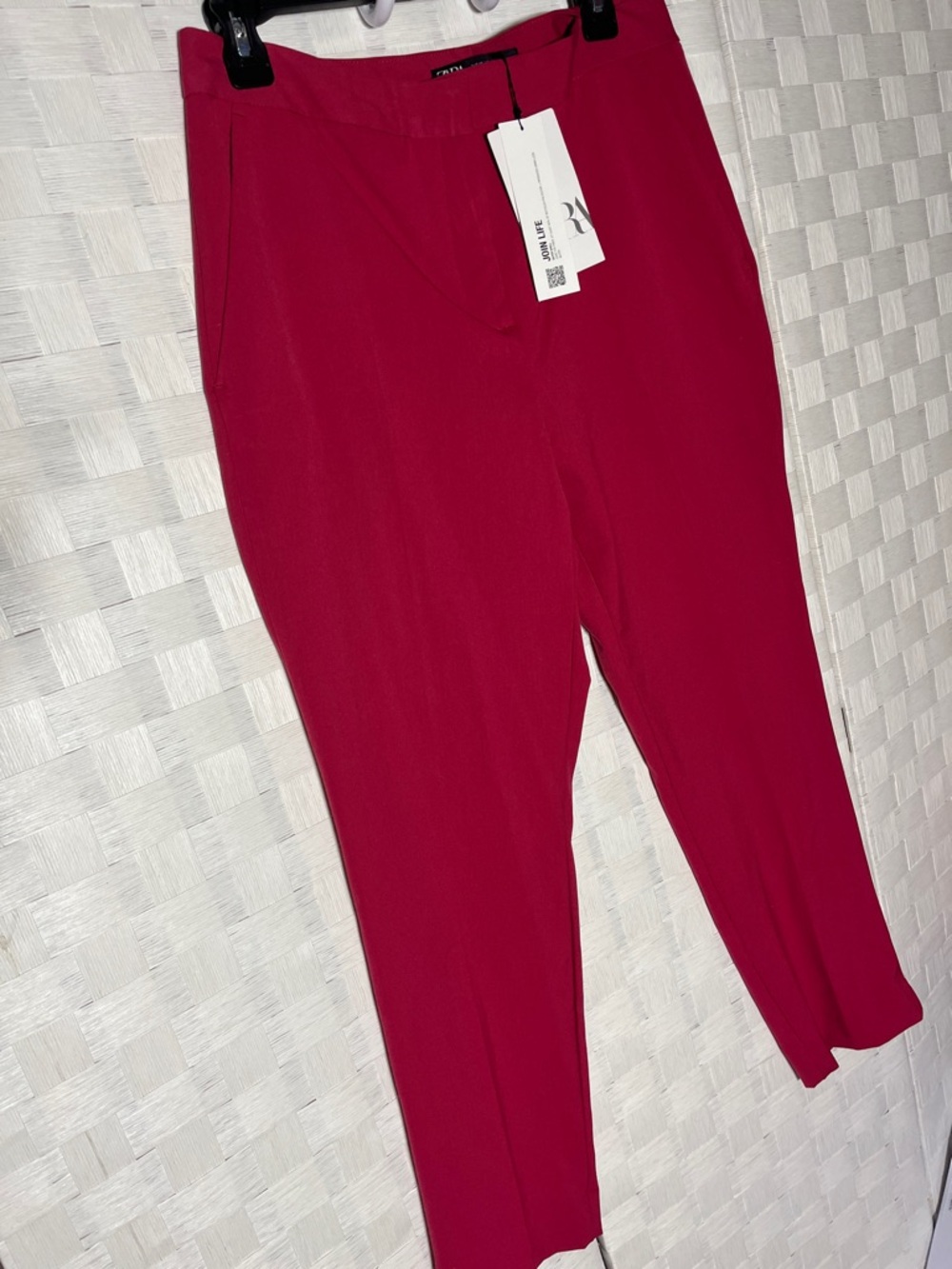 Zara red pants Slim Tailored Trousers size 8